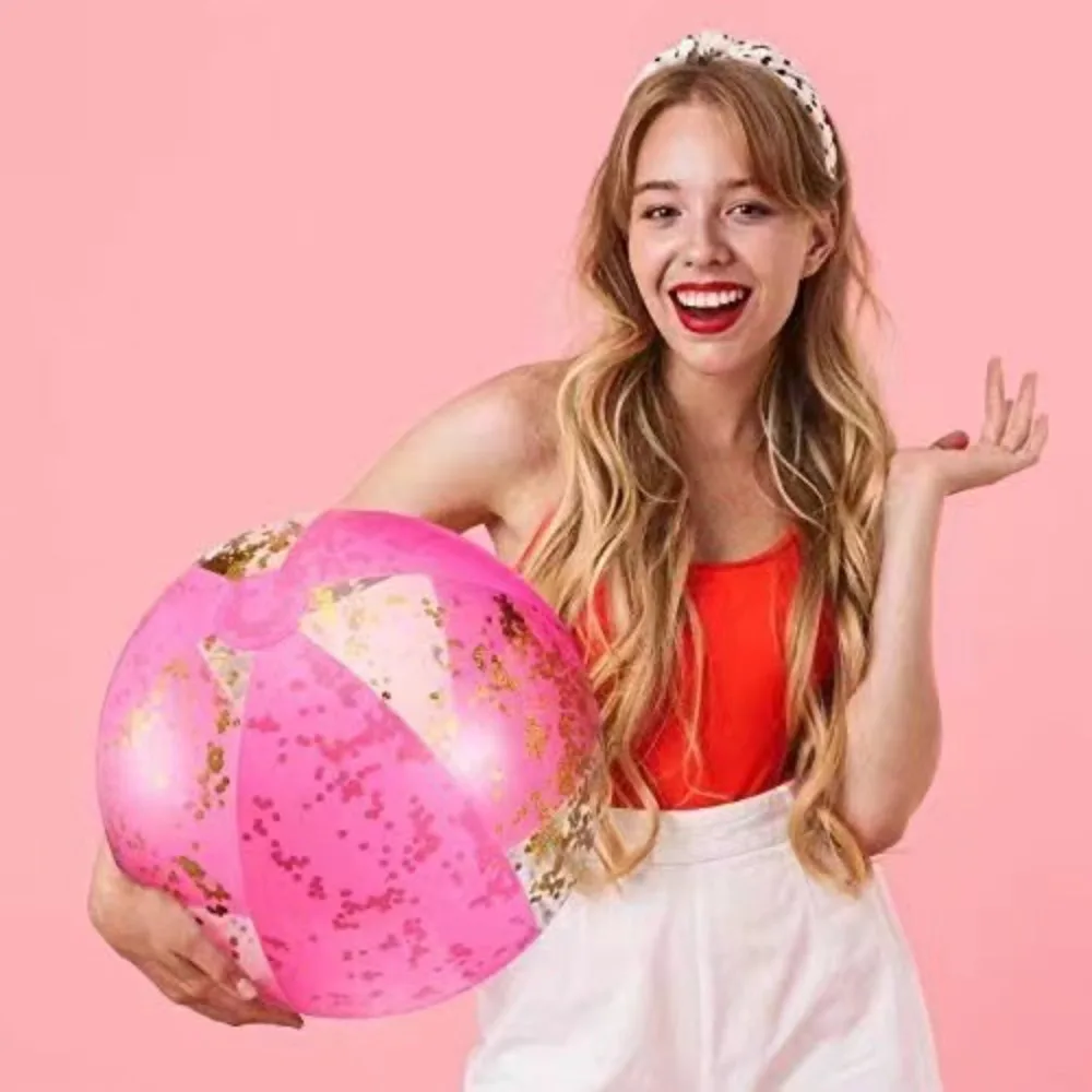 Beach ball, water balloon, inflatable flash ball confetti pool toy heavy beach ball summer swimming pool party water outdoor toy 3