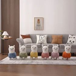 Cartoon Seat Alpaca Living Room Shoe Changing Stools Leisure Mobile Stool Bench Creative Cute Animal Children ottoman Furniture