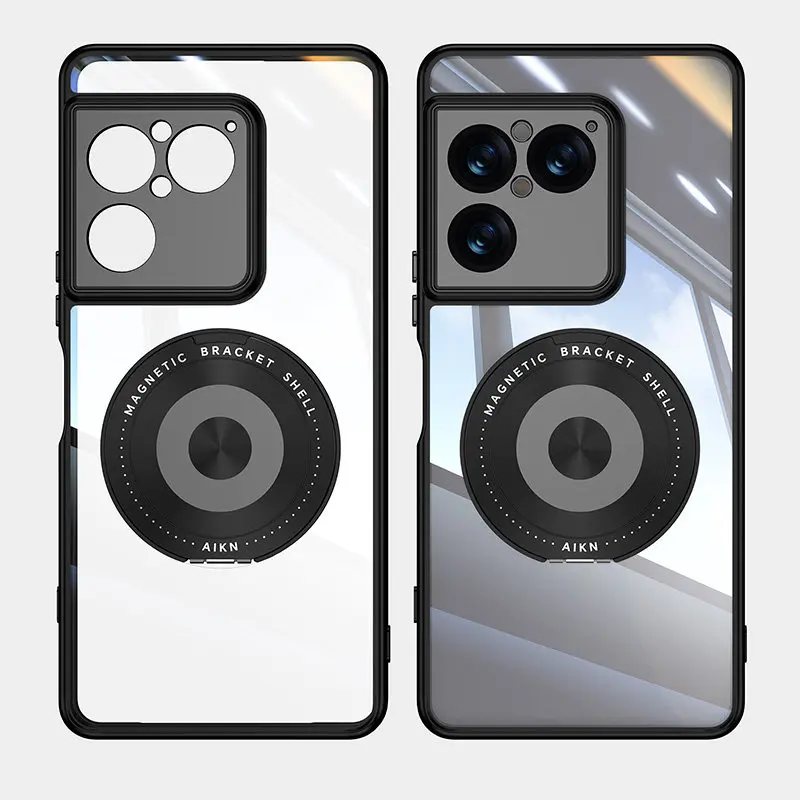Magnetic 360° Ring Matte Transparent Non-Slip Dustproof Phone Case