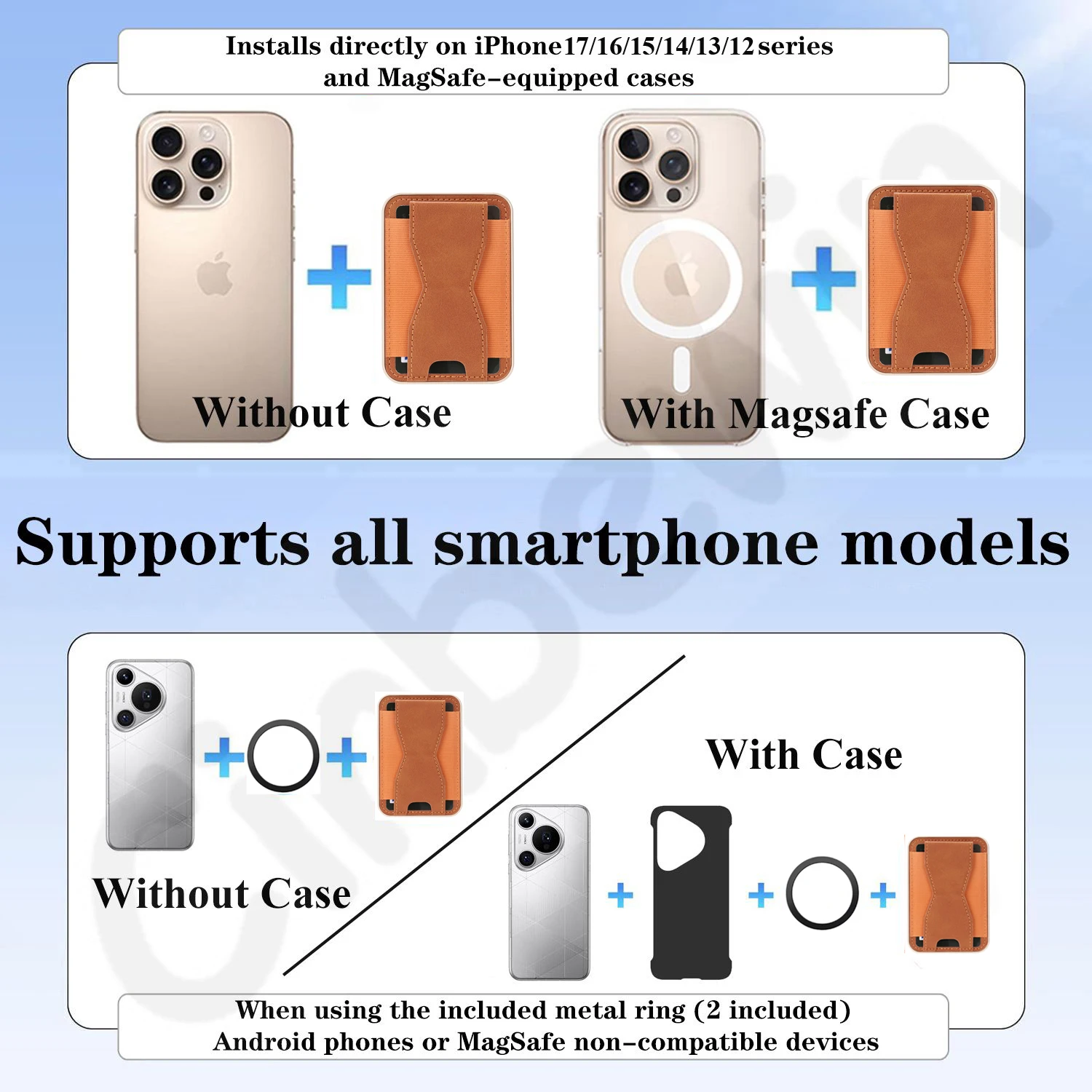 Universal Magnetic Card Holder with Kickstand