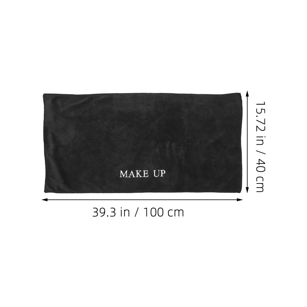 블랙 화장대 매트 40x100cm 프리미엄 패브릭 메이크업 데스크 프로텍터 방수 간편 청소 미끄럼 방지 표면 (화장대/사무실용)