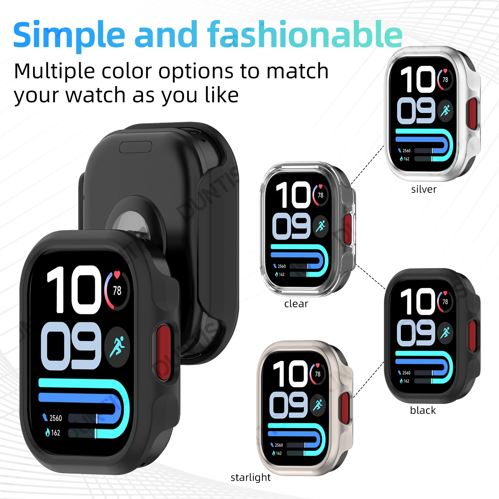 Sleek Matte Protective Shell for Smartwatch - Scratch Resistant Bumper Cover