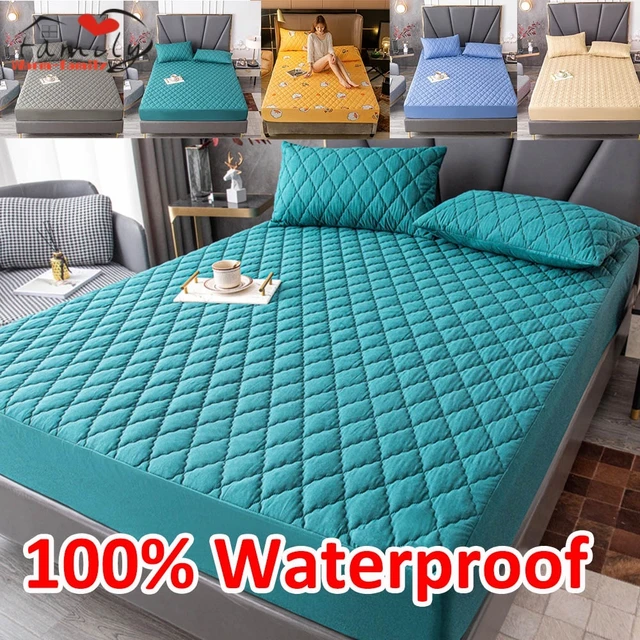 Full Mattress Cover Quilted, Fitted & Washable Waterproof Mattress  Protector, Double Mattress Pad Up to 18 Inches