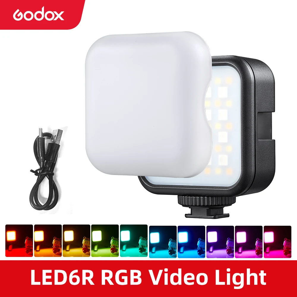 

Godox светодиодный 6R LED6R RGB светодиодный Video светильник 13 FX Effect 1800mAh литий-ионный аккумулятор для Vlog Video светильник PK Ulanzi VL49 светодиодный Lighting