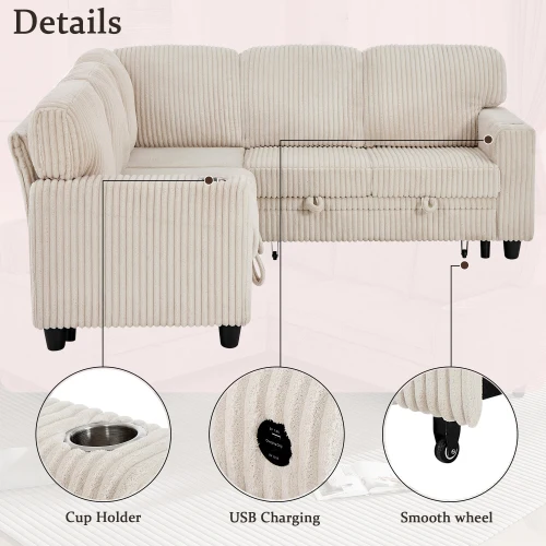 L-Shaped Sleeper Sofa 6