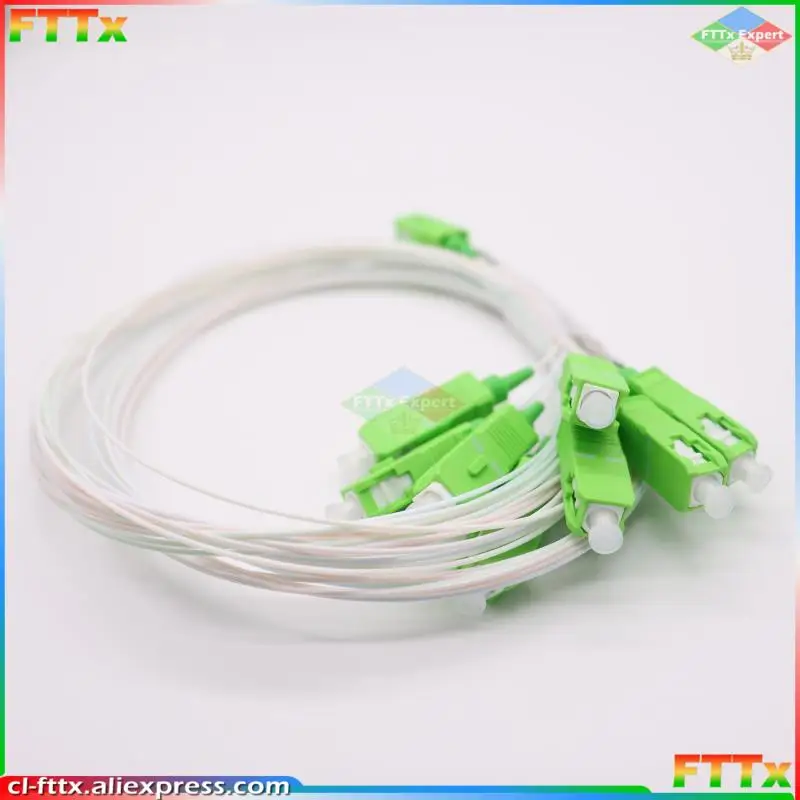 Free shipping 50pcs SC/APC 1X8 PLC Splitter 0.9mm Steel Tube 1m Fiber Optic splitter FTTH Optical fiber Connector 1*8 SC APC