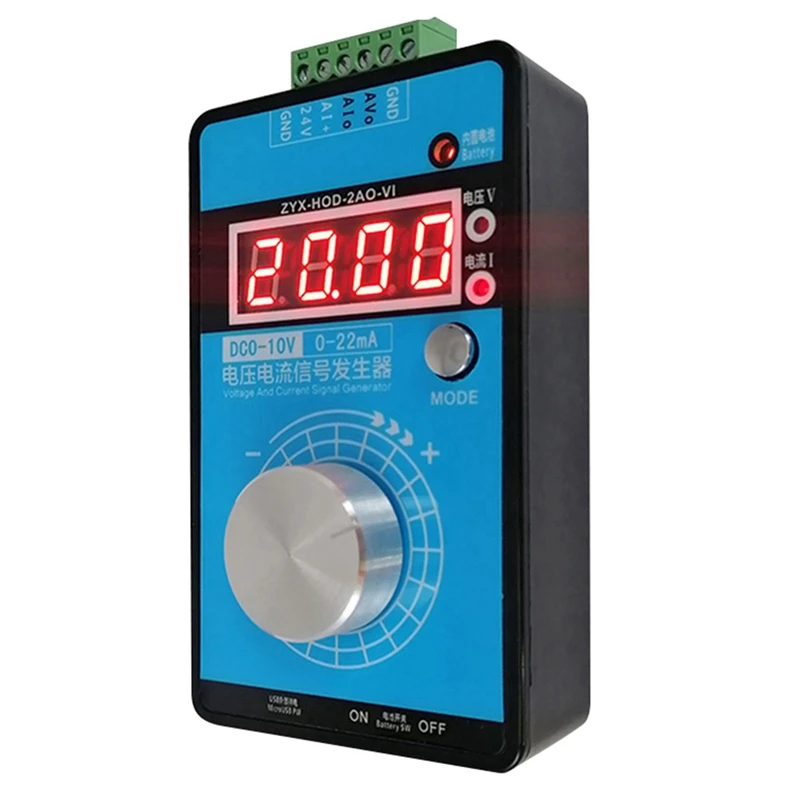 

Handheld 0-5V-10V 0-20MA/4-20MA Signal Generator Adjustable Current Voltage Analog Signal Sources Output 24V