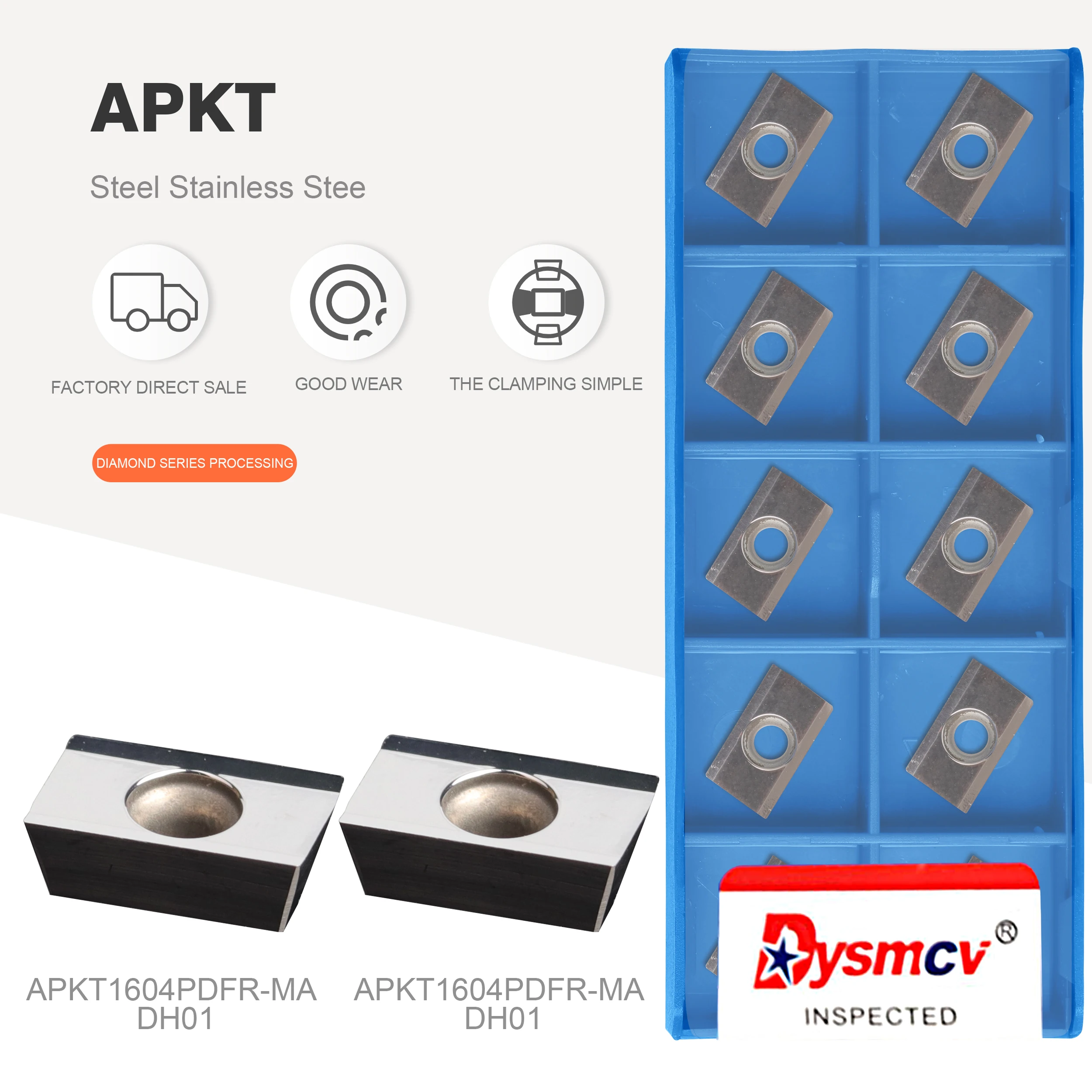APKT1135 APKT1003 APKT1604 PDFR MA3 Aluminium-Kupfer-Schneidklingen, Einsatz von Schneidwerkzeugen zur Bearbeitung von Aluminiumteilen, Legierungen und Holz