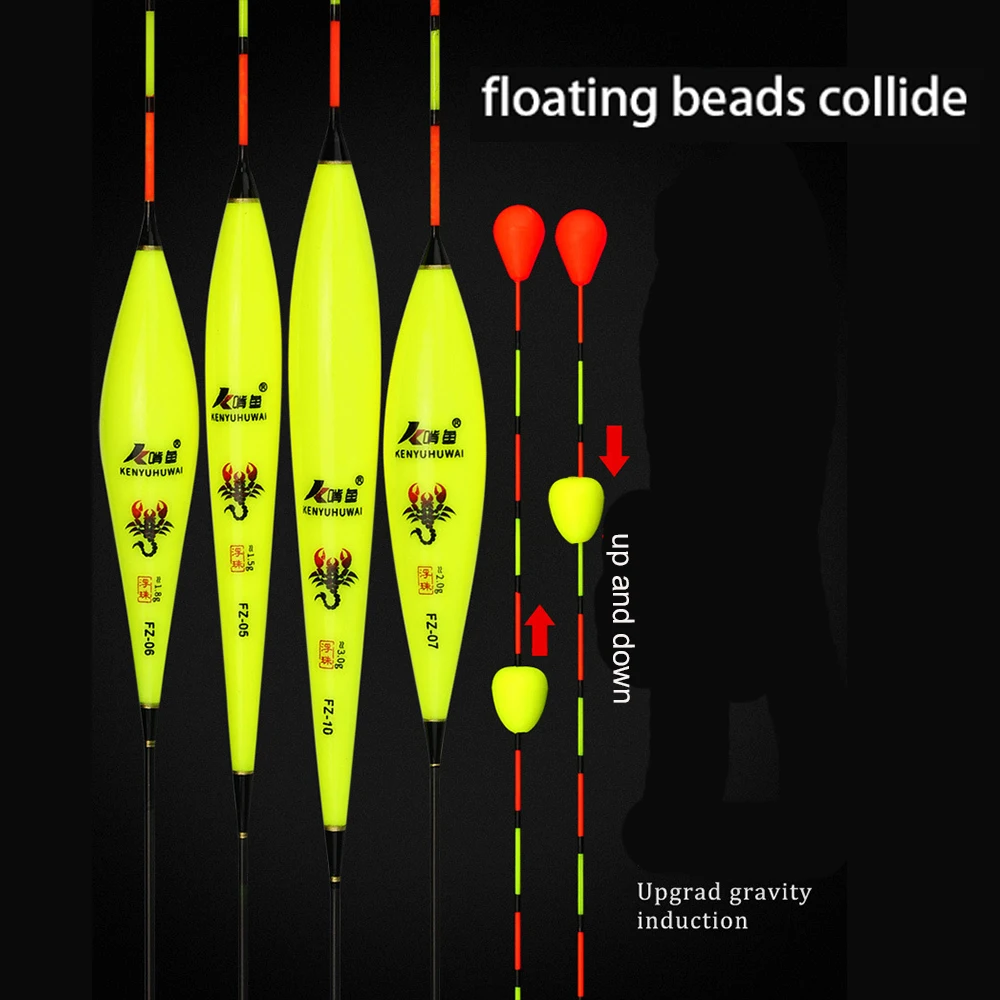 Description Picture 2 of itemFishing Floats Eye-catching Floating Ball Slidding Composite Nano Buoy Moveable Beads Tail Bobber Fishing Tackle Accessories