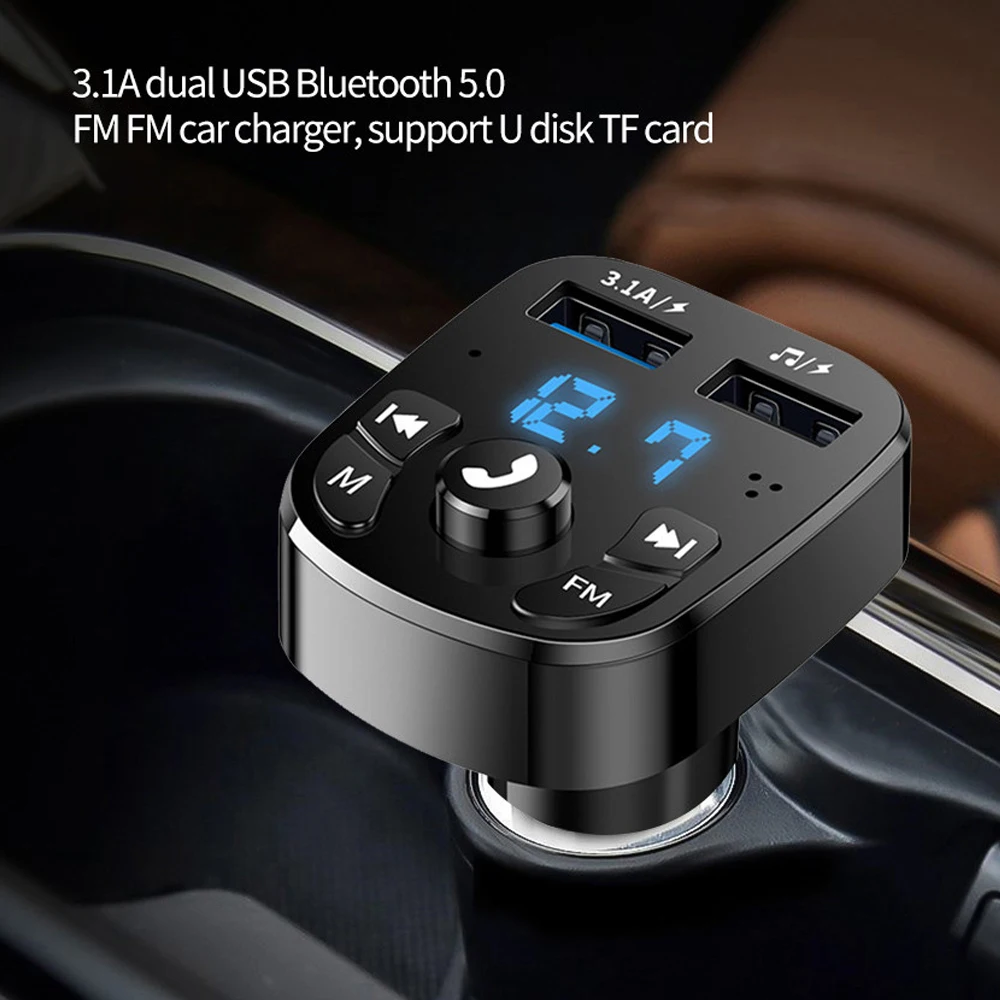 

Car Kit FM Transmitter Bluetooth Audio Dual USB Car MP3 Player autoradio Handsfree Car Charger 3.1A Fast Charger Car Accessories