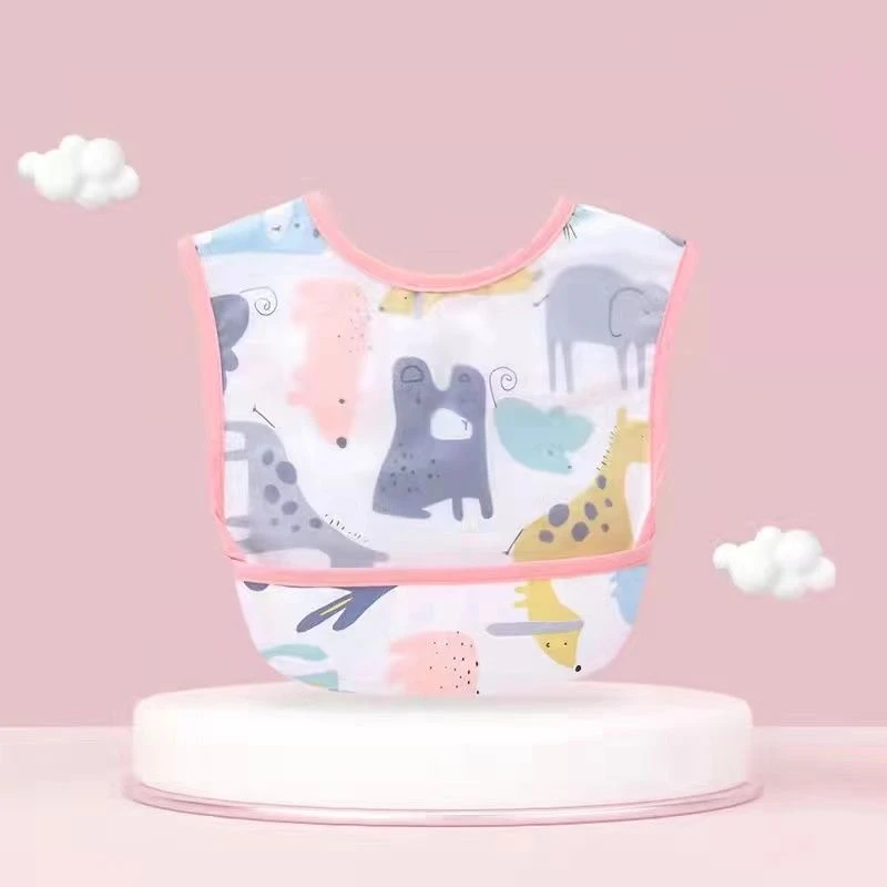 Baby Bibs Boys Girsl Apron Bibs Newborn Toddler Scarf Waterproof Art Smock Feeding Bib Infant Kids Cute Cartoon Burp Cloth 3