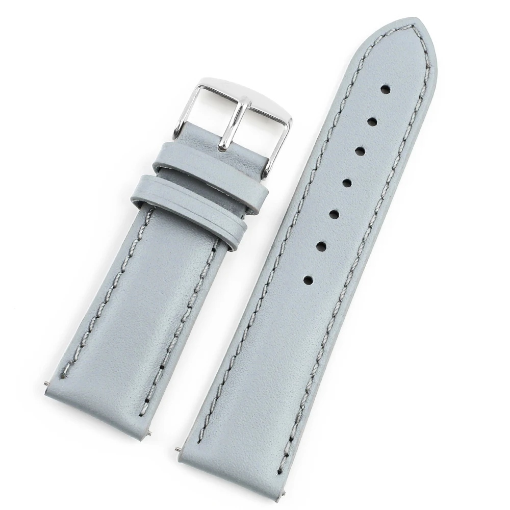 Vintage Genuine Leather Watchband - Green Gray Blue Replacement Wristband