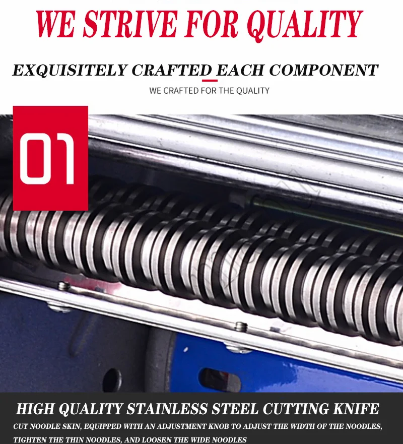 Description Picture 6 of itemElectric Noodle Press Machine Dough Roller Stainless Steel Desktop Pasta Commercial Kneading Dumpling Make 220V