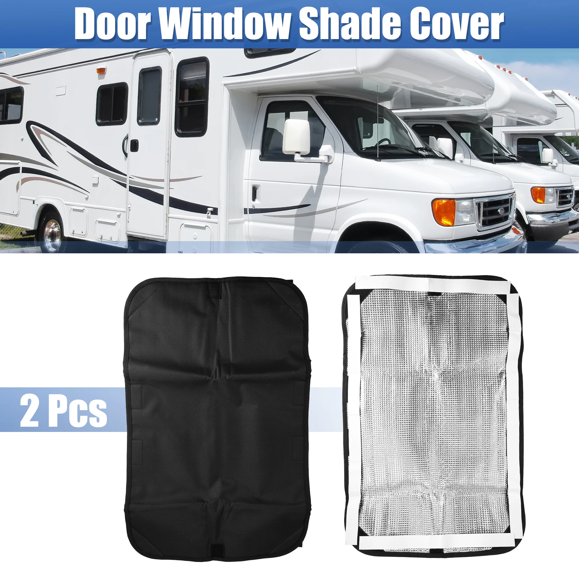 2pcs Rv Door Window Shade Cover, Window Screen Sun Blackout Fabric