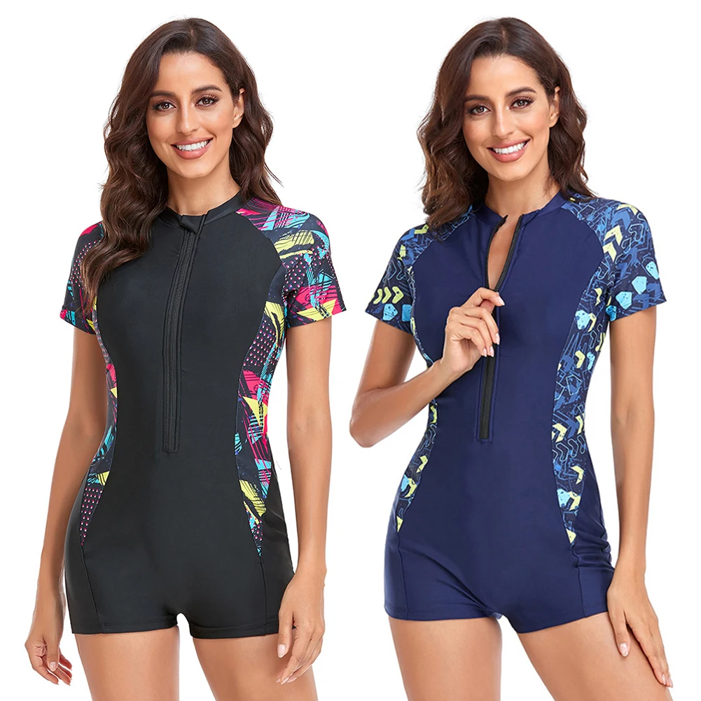 Traje De Surf De Una Pieza Para Mujer - Bañador Protección Solar, Cremallera Y Copas Extraíbles