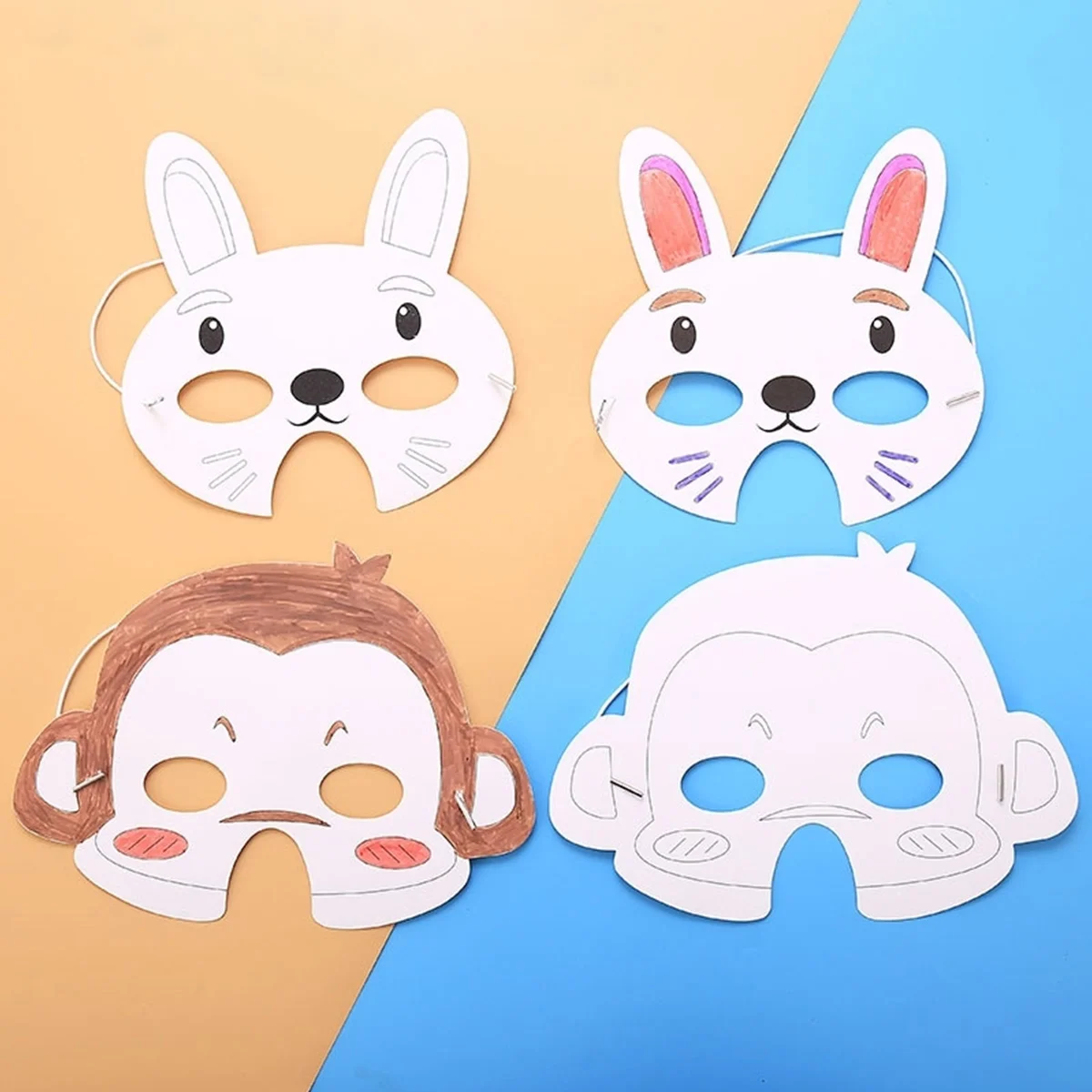 Generic Animal Masks for Painting Face, Theater, Halloween Costumes, Art Crafts, Birthday Party Favors