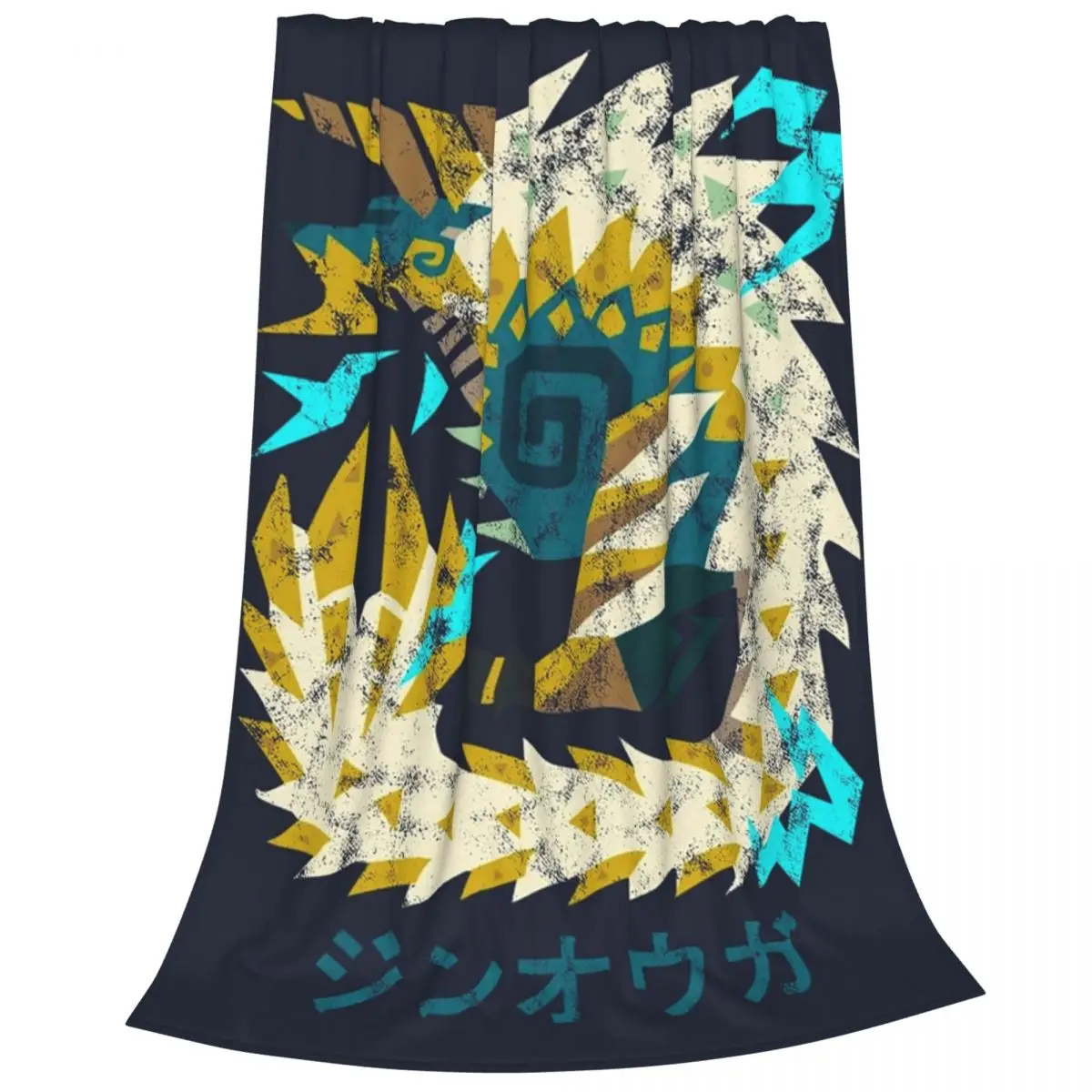 Monster Hunter World Iceborne Zinogre Kanji Blanket Fleece Super Soft Sofa Throw Blankets For Home Travel Throws Bedspread Quilt 2