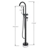 Bathtub Shower Faucet Set Floor Standing Tap Round with Brass Handshower Cold Hot Water Mixer Bathroom Bath Shower Mixers 6