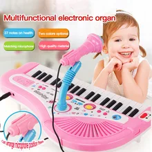 

37 Keys Mini Electronic Organ Musical Piano Keyboard Musical Instrument Kids Toy with Microphone Educational Toys
