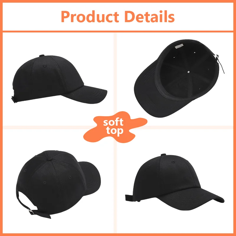 Embroidery Pure Cotton Hats for Men and Women Baseball Caps DIY Design Print Outdoors Sport Hats