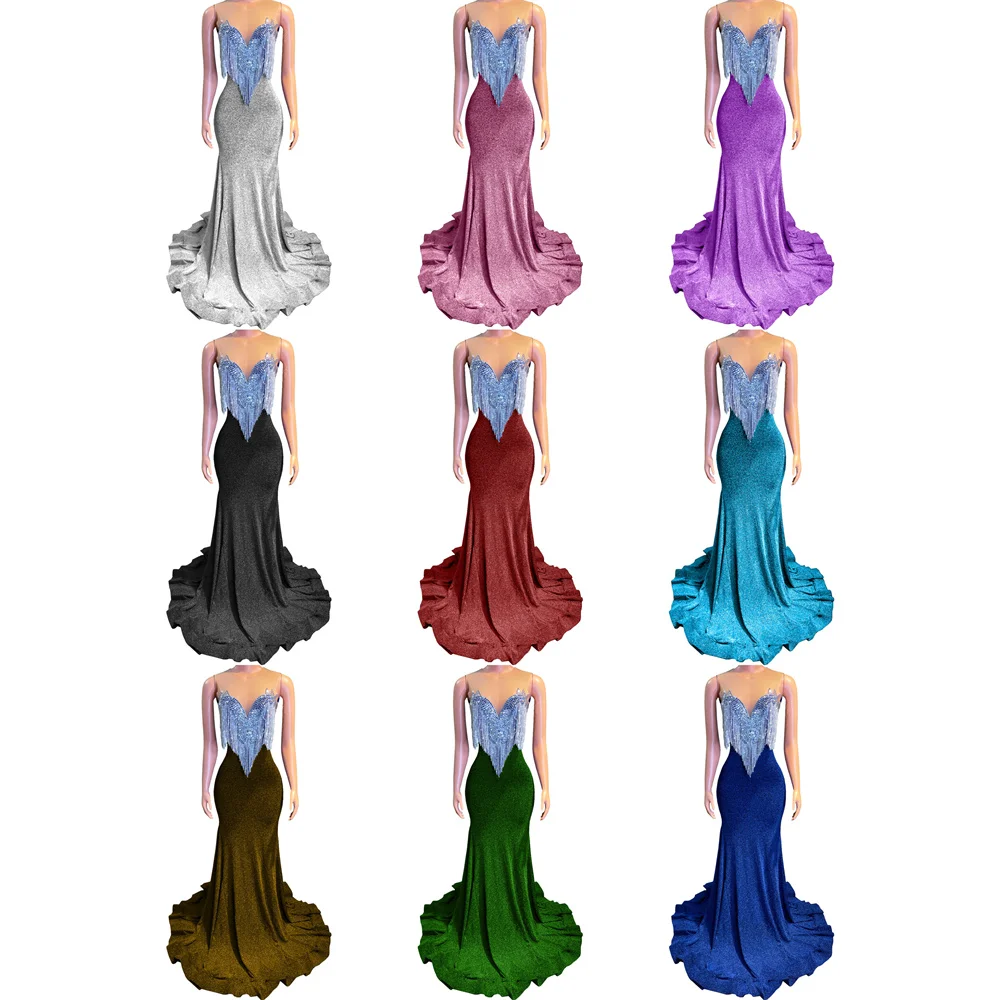 

Костюм для выступления, ночной клуб, DJ-бар, Женский певец, высококачественное и элегантное платье со стразами и кисточками, блестящее сексуальное платье для пола