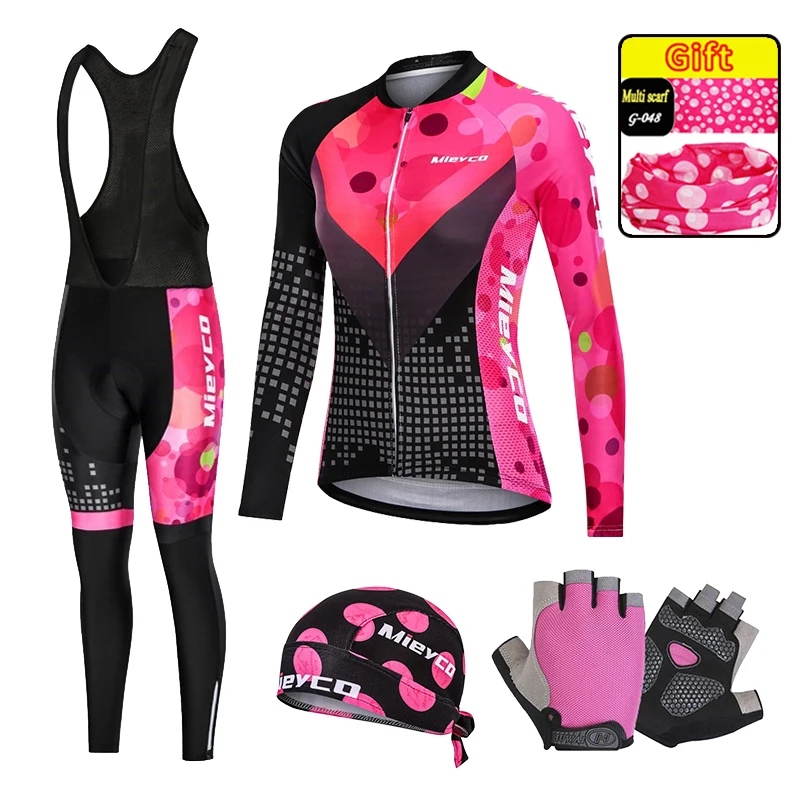 Conjunto de Ropa de Ciclismo para Mujer, Jersey largo de primavera