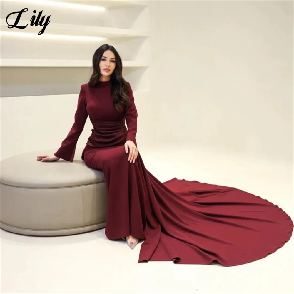 Lily Burgundy Elegant Prom Dress - Silhouette Line