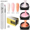 MEET ACROSS 6pcs/set Gold Foil Glitter Extension Nail Gel Set Clear White Pink Quick Building Gel Soak Off UV Nail Art Tools Kit 2