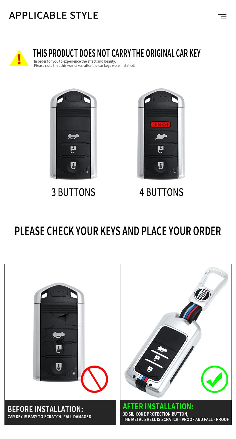 Zinc Alloy Car Key Case Cover for Acura ILX RDX ZDX TL Key Car-styling Keyless Remote Fob Shell Key Protection Car Accessories 9 Zinc Alloy Car Key Case Cover for Acura ILX RDX ZDX TL Key Car-styling Keyless Remote Fob Shell Key Protection Car Accessories - S4192a27ba27d4e488c322cbc6a485d94p