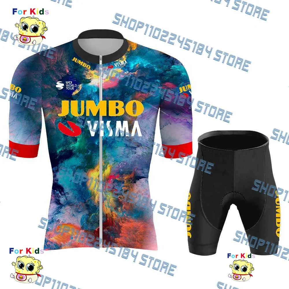 Kids 2023 Jumbo Visma Cycling Jersey Set The Masterpiece Child Cycling