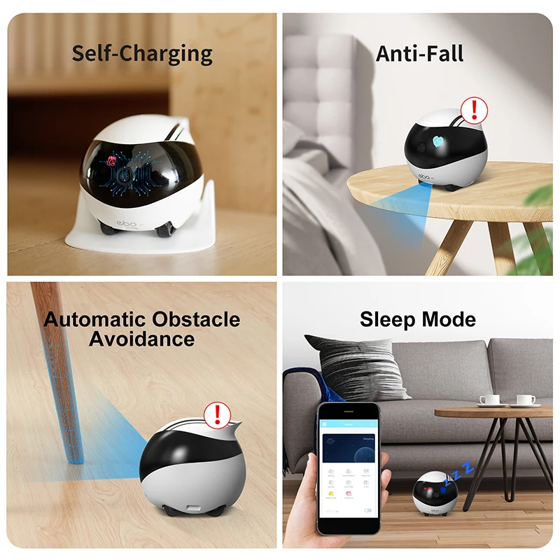 EBO AlR Robot Intelligent Family Wireless Whole House Mobile Camera Monitoring Companion Moving Voice Recognition Robots Bitzee