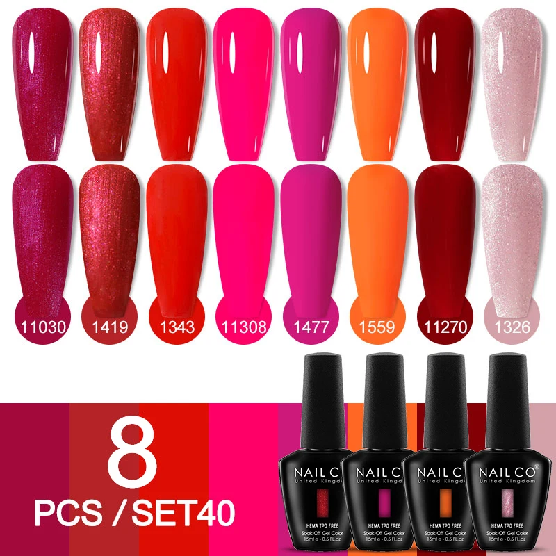 Deluxe 8-Piece Gel Nail Polish Set for Professional DIY Manicures