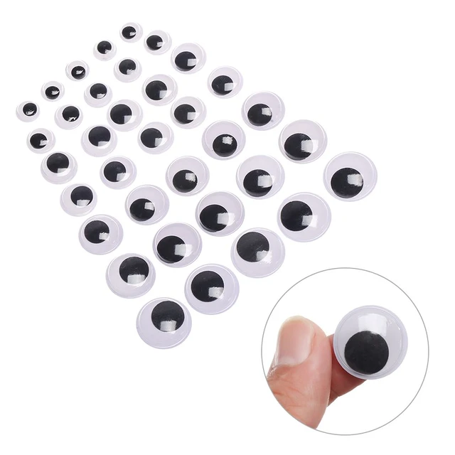 DIY Wiggly Googly Eyes Black White Self-Adhesive Doll Eye Movable  Simulation Animal Eyeball Kindergarten Children