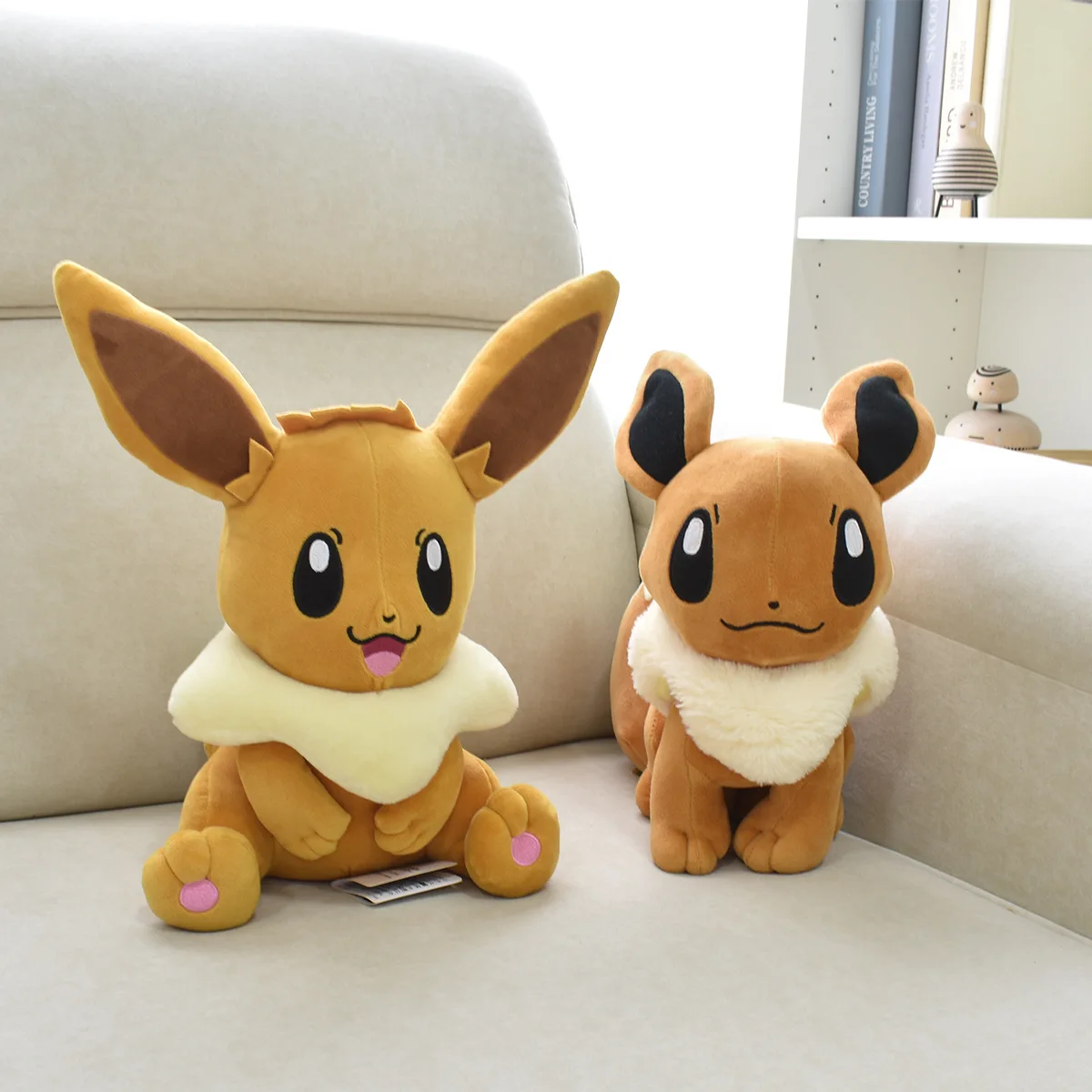 

Милые плюшевые игрушки Eevee, 30 см, реальная картина, сидящие плюши Eevee, мягкие Мультяшные аниме куклы, плюши для сна, детские подарки