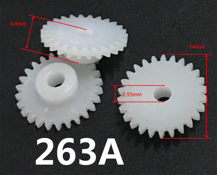 262A 262A Short 262.5A 262.5A Thick 263A 0.5M Gear Modulus 0.5 26 Tooth Plastic Gear Disc Motor Fitting Toy Accessories 10pcs