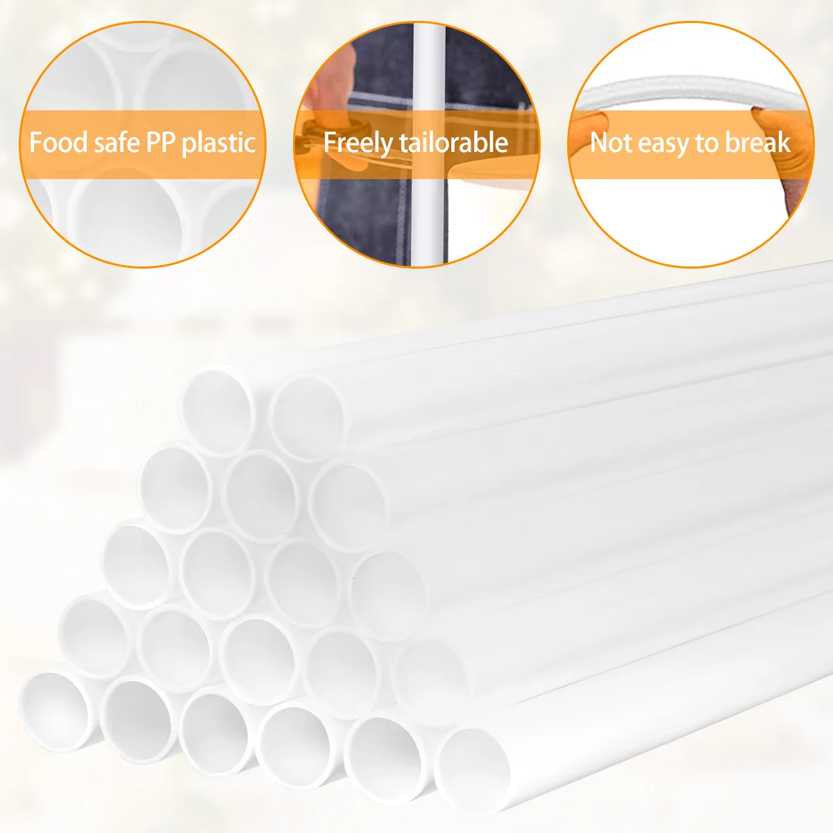 20Pcs Cake Dowels White Plastic Cake Support Rods Round Dowels Straws 0.4 Inch Diameter Sticks for Tiered Stacking cake dowels