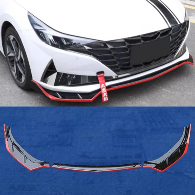 

Диффузор для переднего бампера Hyundai Elantra CN7 ABS, 3 шт.