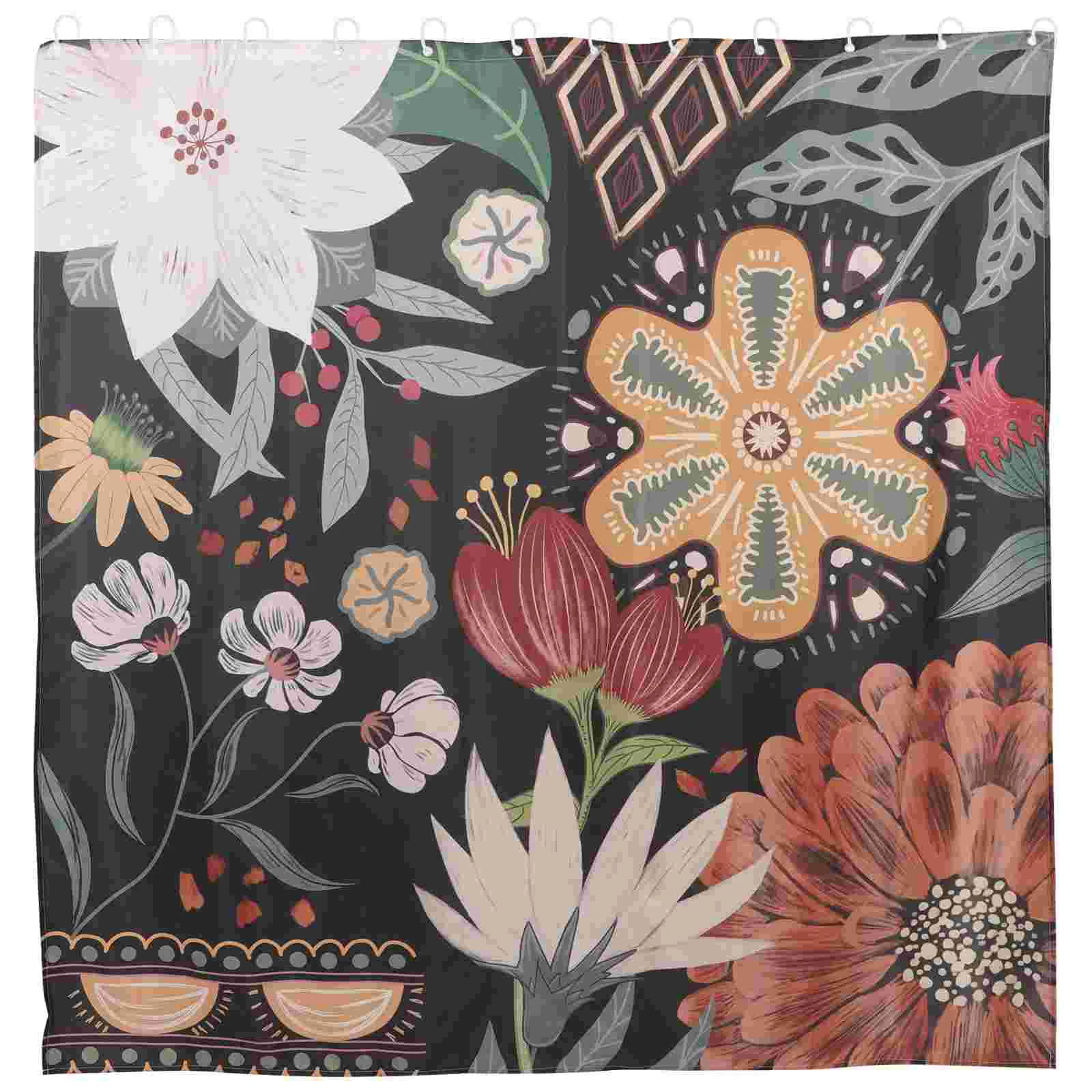 

Waterproof Printed Shower Curtain Household Cloth Pongee Accessories for One Piece Fabric Curtains Bathroom Polyester Bathtub