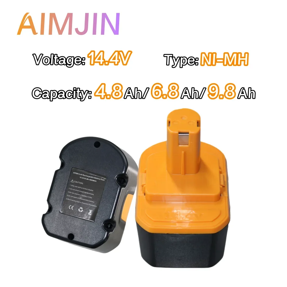

14.4V 4800/6800/9800mAh NIMH Batterie For Ryobi Replacement battery for Cordless Drill R10521 RY6201 RY6202 130224010 130224