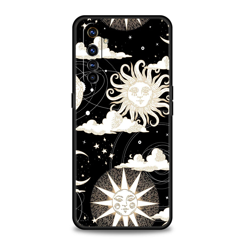 Whimsical Sun and Moon Face Silicone Phone Case