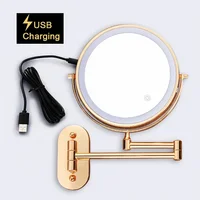 Makeup Mirror LED Smart Bath Mirrors 3x/5x/7x/10x Magnifying Double Side USB Charging Bathroom 3 Color Light Cosmetic Mirrors 1
