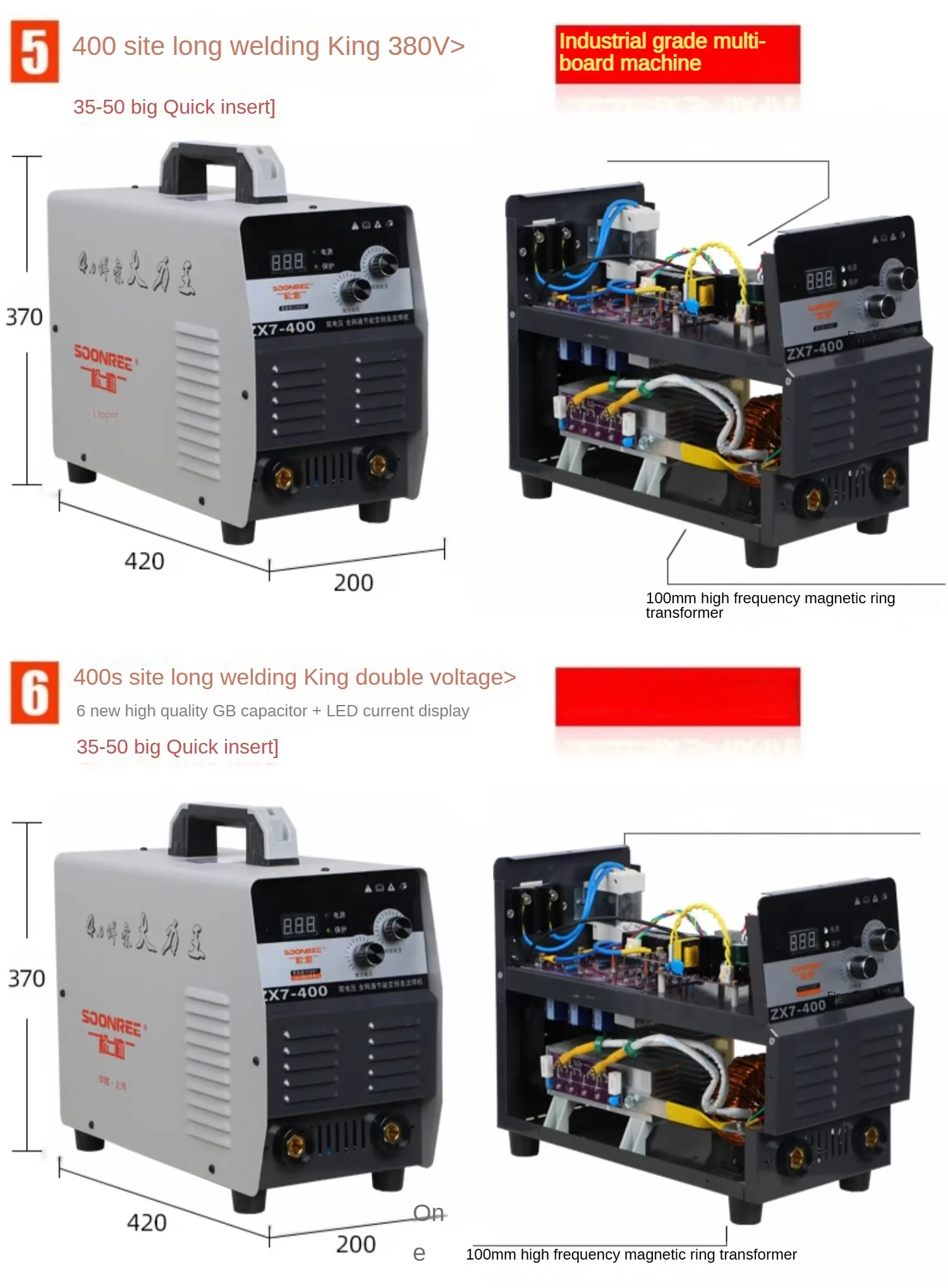 Industrial ZX7-400 Dual Voltage DC Inverter Welding Machine