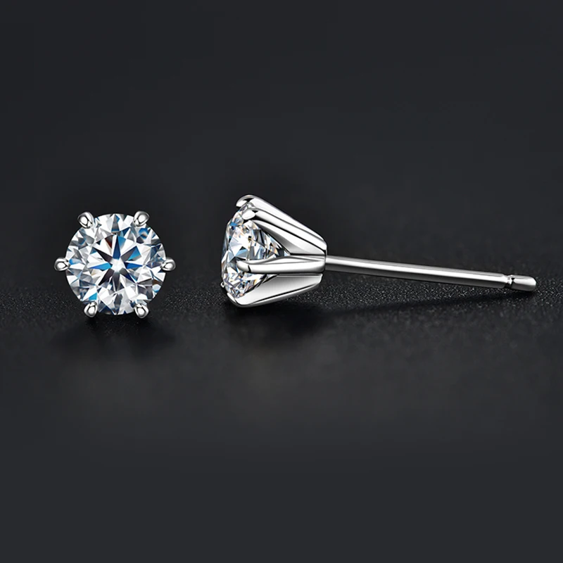 Boeycjr 925 Silver 0.5/1ct/2ct D Color Moissanite Vvs Fine Jewelry