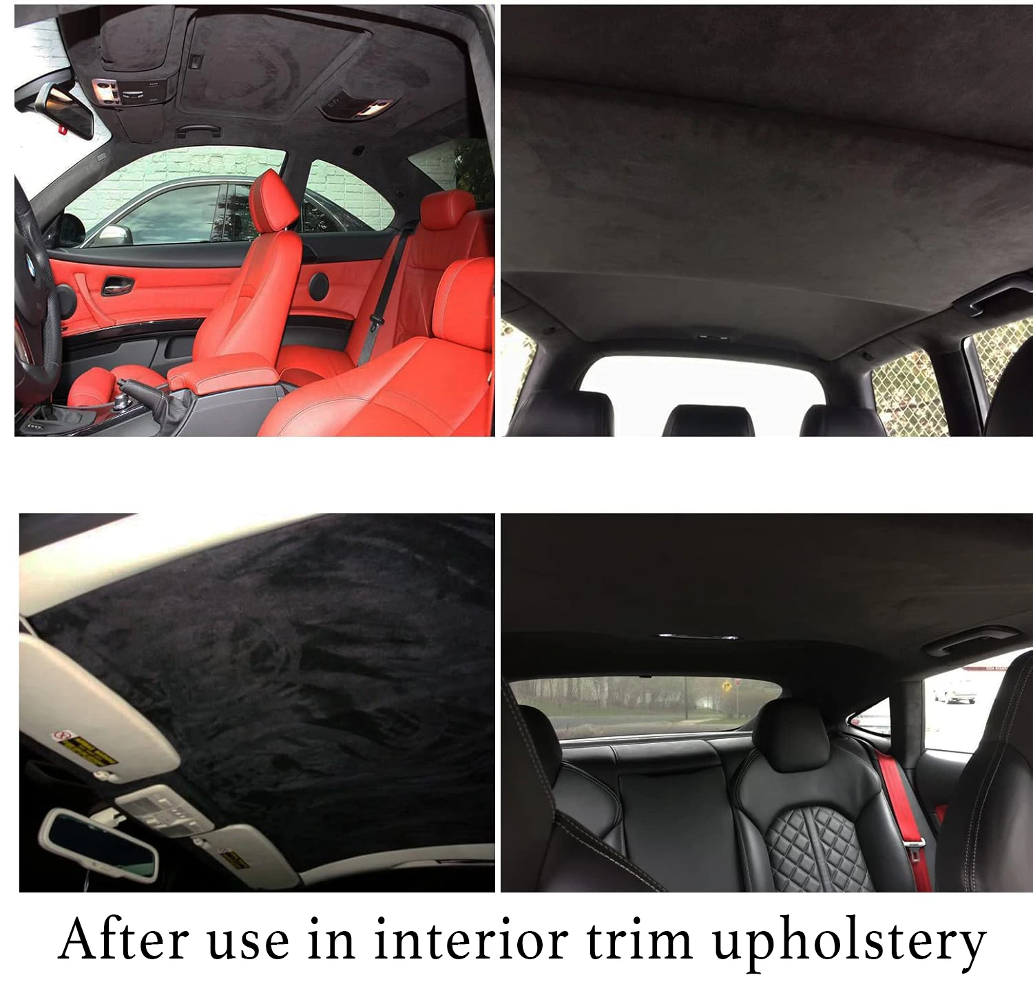 Suede Fabric Wrap Microfiber Fabric Self-Adhesive Suede Look for Car Interior Black Film Sticker DIY Elastic Peel Stretch