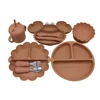 Pumpkin Dinner PlateLearning CupLarge Compartment PlateBaby Suction Cup Autonomous EatingTraining BowlChildren's Supplementary T 6