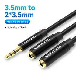 Versatile 3.5mm Audio and Microphone Splitter Cable - 30cm (Aluminum Shell)