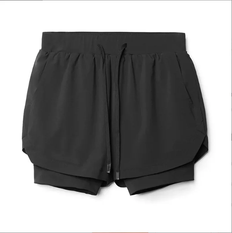Sport Double Layer Shorts Summer Running Basketball Tight Quick Dry Fitness Training Five-Quarter Len