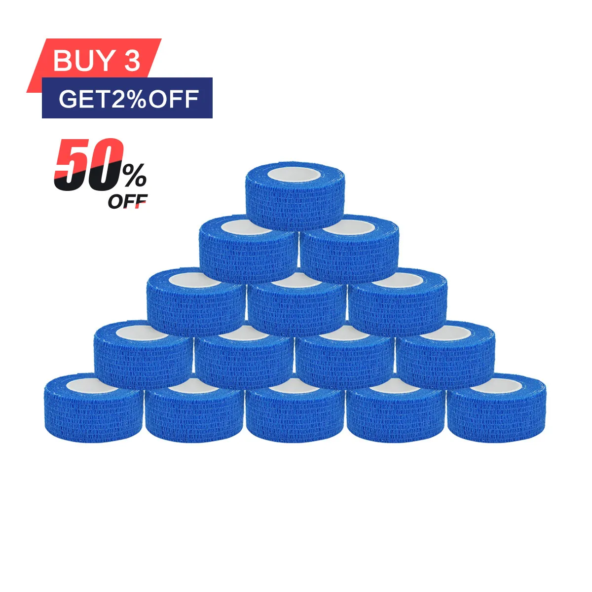 blue Elastic Tattoo Grip Bandage Cover Wraps Tapes Nonwoven Waterproof