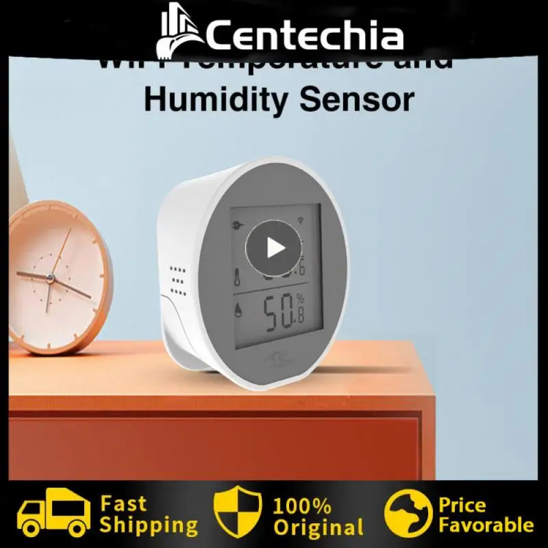 

Беспроводной смарт-датчик температуры и влажности Tuya, Wi-Fi, работает в помещении с Alexa Home и поддержкой приложения Smart Life