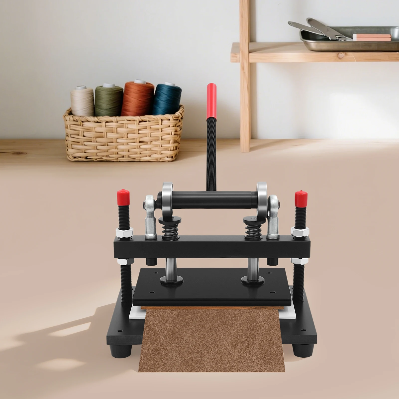 Manuelle Lederschneidemaschine 2T-Presse 10x6,3 Zoll Stanzmaschine für Leder, Stoff, Gummi mit einstellbarem Hub 0-4 Zoll – Detail 11